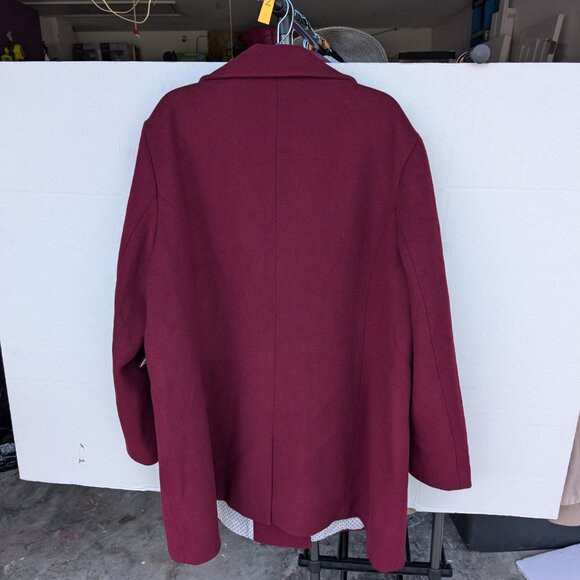 Haute Edition Women’s Maroon Wool Blend Coat – Size 3X – Polka Dot Lining - Picture 7 of 7